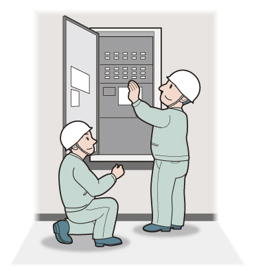 定期交換をする作業員のイメージ